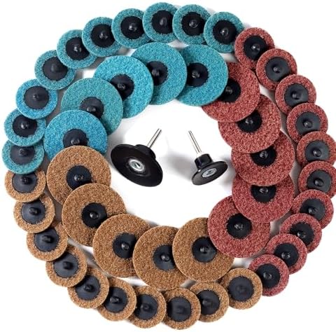 2 and 3 Inch Ssanding Disc 47Pcs Assorted Quick Change Sanding Discs Set with 1/4" Shank Holder Die Grinder Sanding Disc Surface Conditioning Discs for Burr Finish Rust Paint Removal