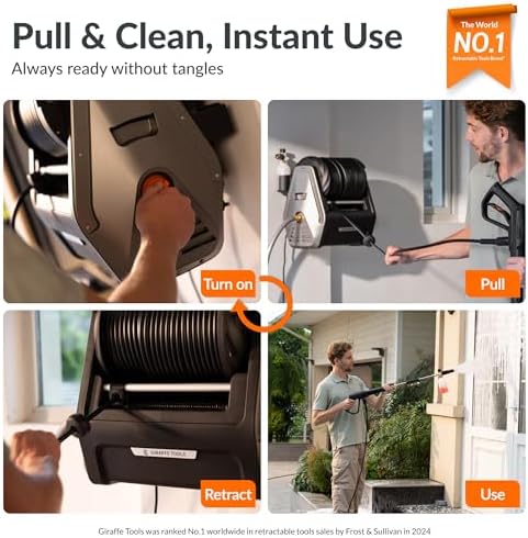 Giraffe Tools Wall Mounted Pressure Washer Essential 100FT with 1800W Motor