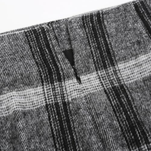 IDEALSANXUN Plaid Skirts for Women Fall Winter Knee Length Pencil Wool Skirt with Slit