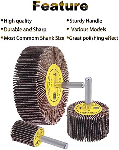 Rocaris 40 Pack 1/4" Abrasive Flap Wheel Sander Set, 8 Sizes