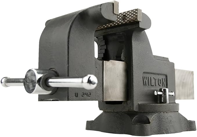 Wilton Shop Bench Vise, 6" Jaw Width, 6" Max Jaw Opening, 3-1/2" Throat (Model WS6), Gray