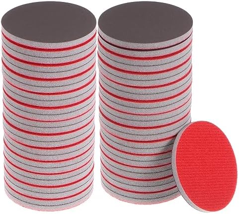 uxcell 50pcs 3000 Grit Sanding Sponge 3" Hook and Loop Sponge Sanding Disc