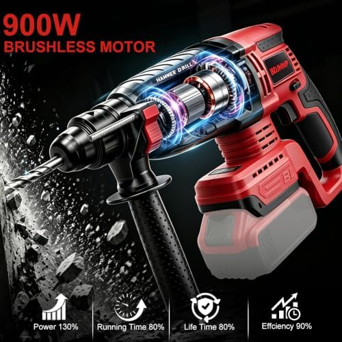 SDS-Plus Cordless Rotary Hammer Drill For Milwaukee M18 18V Battery
