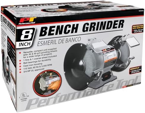 Performance Tool W50058 3/4 HP Motor 8-Inch Bench Grinder
