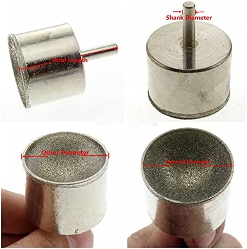1pc 20-50mm 3/4"-2" Grit 80 Diamond Mounted Point SPHERICAL CONCAVE Head Grinding Bit Jade Carving Tools Sculpturing Bead Stone Gems,Diameter 27mm