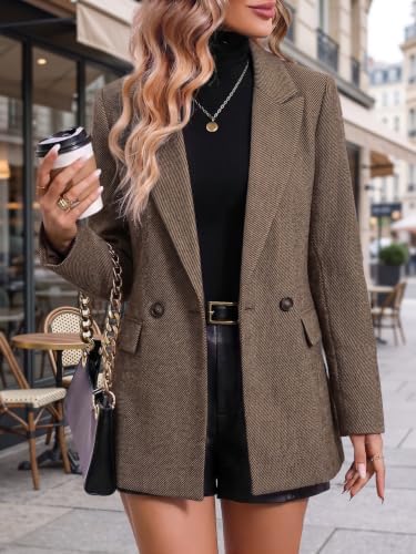 Mina Self 2026 Women's Fall Plaid Blazer Houndstooth Jacket Business Casual