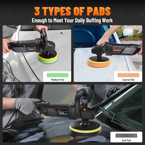 Buffer Polisher Kit for Car 12.5Amp 6 Inch/7 Inch Rotary Car Polisher Waxer