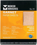 Mercer Industries 205120C - 9 x 11 Garnet Paper Sheets, Grit 120C (100 pack)