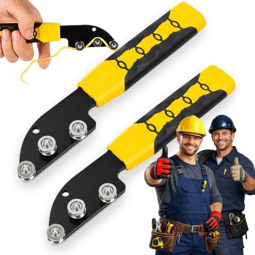 Wire Straightener Tool, Stainless Steel 3-Roller Manual Cable Straightening Tool, Non-slip Handle Cable Untwisting and Bending Device for Electricians, HVAC and Electrical Projects，2pcs
