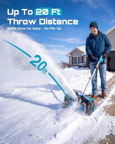 Electric Snow Shovel with Wheels, 40V 16.5" Brushless Cordless Snow Blower