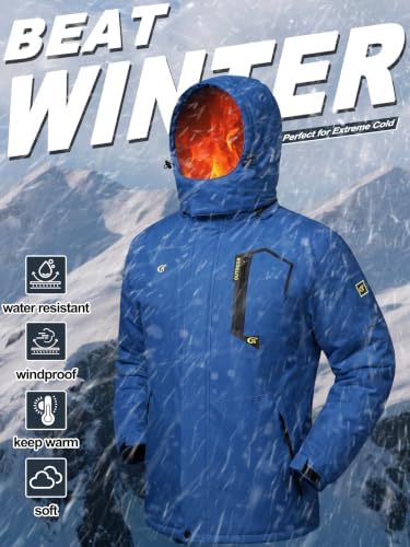 QPNGRP Mens Waterproof Ski Snowboard Jacket Winter Windproof Snow Coat