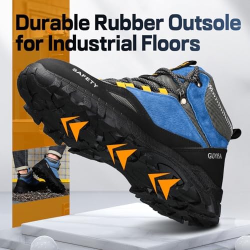 GUSAYEX Steel Toe Boots for Men Puncture Resistant Work Boots