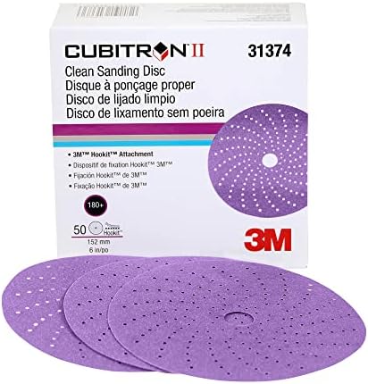 3M Cubitron II Hookit Clean Sanding Abrasive Disc, 737U, 31374, 6 in, 180+