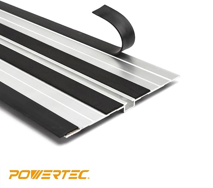 POWERTEC 110" Track Saw Guide Kit for DeWalt, Includes 2PK 55" Guide Rails, 1PK Guide Rail Connector, and 2PK 7" Track Saw Clamps (72059)