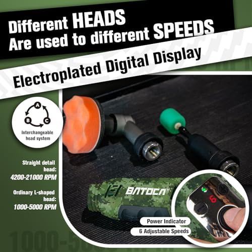 BATOCA 2026 S6 Mini Cordless Polisher 2 Heads for Car/Motorcycles Detailing Kit