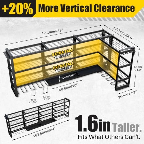 XLarge 64''W Power Tool Organizer Wall Mount, 4-Tier