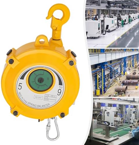 Spring Balancer Retractable Spring Tool Balancer, 1.5m Length Wire Rope 360 ° Rotatable Hook Adjustable Tension Industrial Tool Hanging Holding Equipment (5-9kg/11.02-19.84lbs)