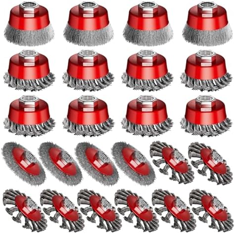 4 inch Carbon Steel Crimped/Knotted Wire Wheel for Angle Grinder 24Pcs