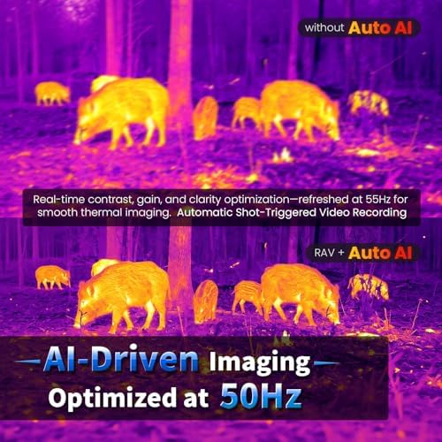 GOYOJO GRS Series Thermal Riflescope for Hunting, 256X192 High Resolution Thermal Imaging Scope with 50Hz High Sensitivity Optics IR Night Vision Rifle Scope, Rangefinding & Ballistic Assistance, RAV