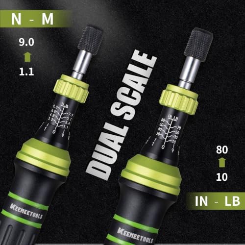 Torque Screwdriver Set, 10-80 In-lb with Adapter for Gunsmith