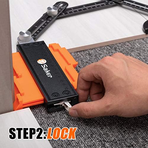 Saker Contour Gauge Profile Tool With Opening Locator- Adjustable Lock -Precisely Copy Irregular Shape Duplicator -Irregular Welding Woodworking Tracing - Must Have Tool for DIY Handyman, Construction