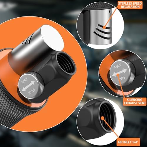 1/2/3 Inch Random Orbital Air Sander, Mini Da Sander for Auto Body Work, High Speed Pneumatic Sander for Metal & Woodworking/Car Polishing Waxing/DIY Projects(60PCS Sandpapers Included)