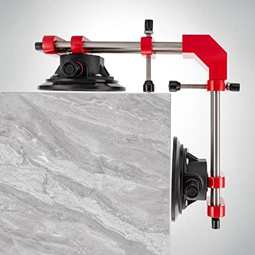 Adjustable Granite Seam Setter For Granite with 6.5 in Suction Cup | 90 Degree Countertop Seam Setter, 3-Knob Adjustment System, 0-2cm Height Range, Stainless Steel Rail, Wrench & Keys Included