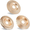 Pomsare 3PCS Angle Grinder Polishing Pad, Wood Carving Disc Set for 4 1/2 Inch Angle Grinder, Heavy Duty Wood Sanding Disk Grinding Wheel, Stump Grinder Attachments for Wood Cutting Shaping