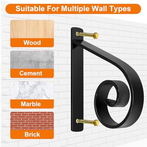 Zwinz Steel Small Handrail 12"x10.2", Antirust Wall Mounted Stair Railing | Handrail Railings Stair Rails for Black, Handrail for 1 or 2 Steps