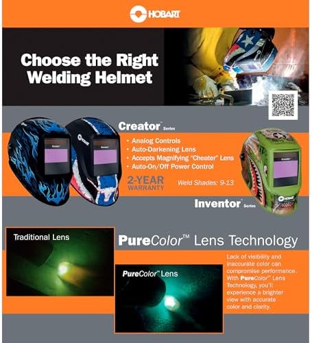Hobart 770866 Auto-Darkening Welding Helmet, Black