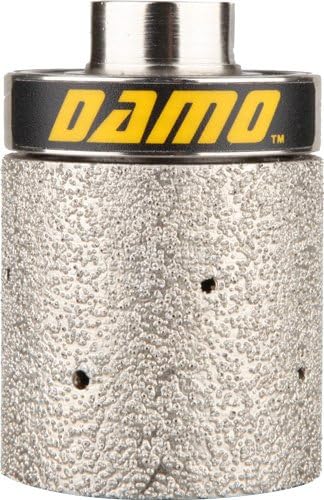 DAMO 2"X2" 90-Degree Diamond Grinding Drum Wheel, Coarse Grit, 5/8”-11 Thread, Ideal for Shaping Circles, Arcs, and Sink Hole Cutouts – Vacuum Brazed Technology for Granite, Concrete, and Marble Edges