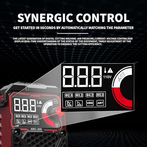 200Amp 110V Stick Welder，ARC/Lift TIG 2-in-1 Welder，Super MINI Portable Welding Machine，Synergic Control IGBT Inverter with Hot Start/VRD/Anti-Stick/ARC Force with 20PCS Rods and Gloves（RED）