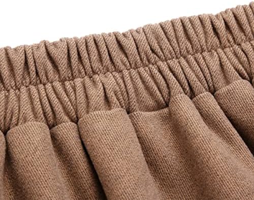 IDEALSANXUN Womens Plaid Wool Skirts Elastic Waist A-Line Pleated Tartan Long Skirts