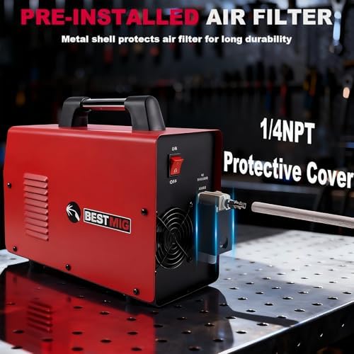 50A Plasma Cutter,2-In-1 Non-High Frequency Pilot Arc Plasma Cutter Machine,110/220V Dual Voltage Large LED Display Plasma Cutting Equipment 1/2"Clean Cut 3/5"Max Cut,PA/PT/2T/4T for Beginners DIY