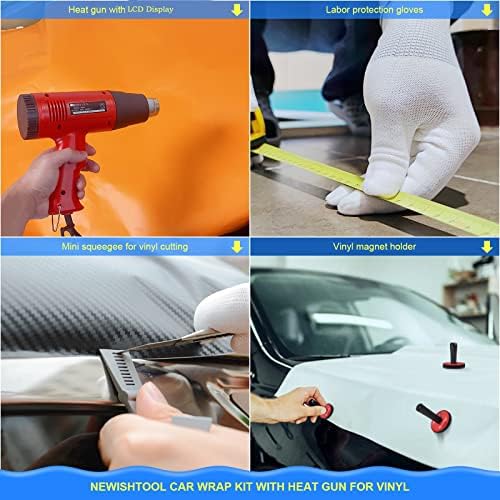 NEWISHTOOL Vinyl Wrap Tool Kit with Heat Gun for Vinyl, Car Wrap Kit