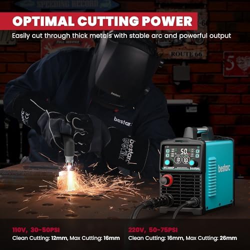 Bestarc Plasma Cutter, [Blow Back Pilot Arc][Large LED][Air Sensor] 50A