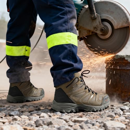 NORTIV 8 Waterproof Steel Toe Work Boots for Men