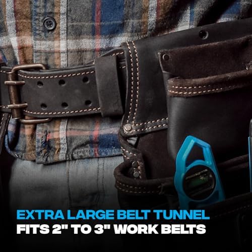 Ox Pro Full Grain Leather Tool Pouches - Made with Double Stitching and Rivet Reinforced Pockets