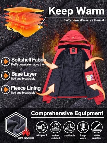 QPNGRP Mens Waterproof Ski Snowboard Jacket Winter Windproof Snow Coat