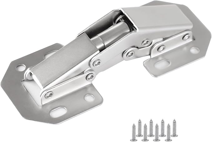 20-Pack Hidden Hinges for Cabinet Doors Frameless, Concealed Cabinet Hinge, 90 Degree Surface Mount Hinges