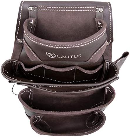 LAUTUS Oiled Tanned Rig Tool Belt/Pouch/Bag, Carpenter, Construction, Framers, Handyman, Electrician