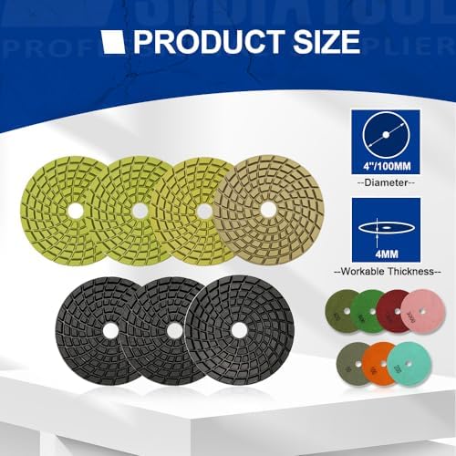 SHDIATOOL 4 inch Diamond Polishing Pads Set for Concrete Wet Polish(84-Pack)