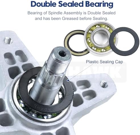 2 Pack 918-06989 Spindle Assembly with 954-04219 Deck Belt 1/2x103