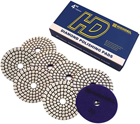 Dry Diamond Polishing Pads - 8pcs 4 inch #30 Sanding Pads Kit for Granite Marble Ceramic Used on Angle Grinder or Polisher