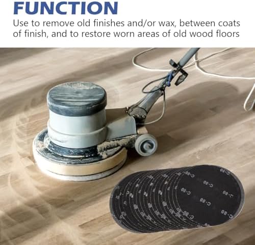 HUAALIUCHE 17" Sanding Screen Discs - Mesh Floor Sanding Screen - Black Silicon Carbide - for Wood Floors (20 Pack, 80 Grit)