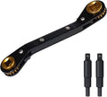 HVAC Service Wrench Set, Curved Ratchet Wrenches (1/4", 3/8", 3/16", 5/16") with 2 Hex Key Converters, for Mini Split AC and Refrigeration Repair, Black