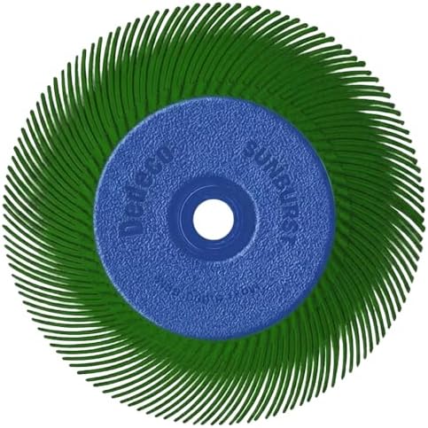 Dedeco Sunburst Radial Bristle Disc 1 Pack - 6 1/2" Curved - 1/2" Arbor - Dark Green 50 Grit (Extra-Coarse) - Aluminum Oxide for Polishing & Finishing