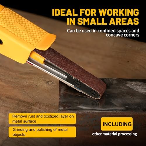 3/4" Pneumatic Air Belt Sander Set With 12 Mixed Grit Sanding Belt