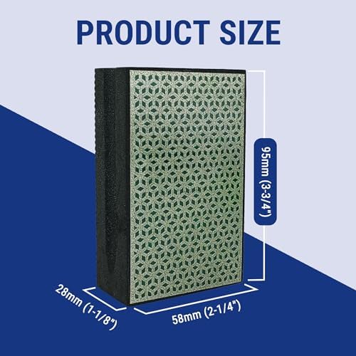 Diamond Hand Polishing Pad Diamond Sanding Block Foam Backed Diamond Sponge Sanding Pads for Wet or Dry Grinding polishing for Granite Marble Stone Tile Glass Ceramic (1, 120# Cubic)