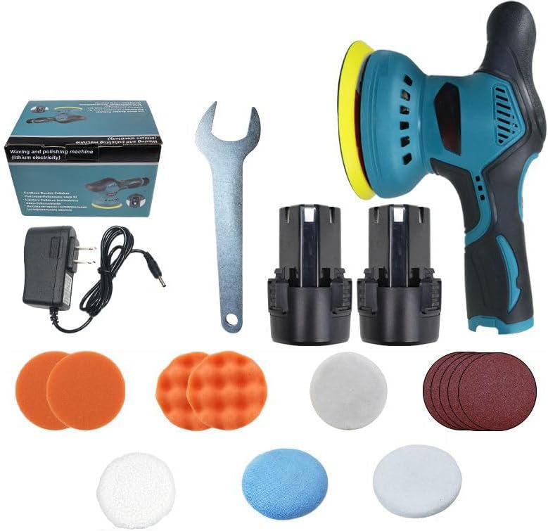 Cordless Car Buffer Polisher for Subaru Forester 2014 2015 2016 2017 2018, Variable Speed Car Polisher for Car Detailing, Low Noise Buffing Machine with Accessories